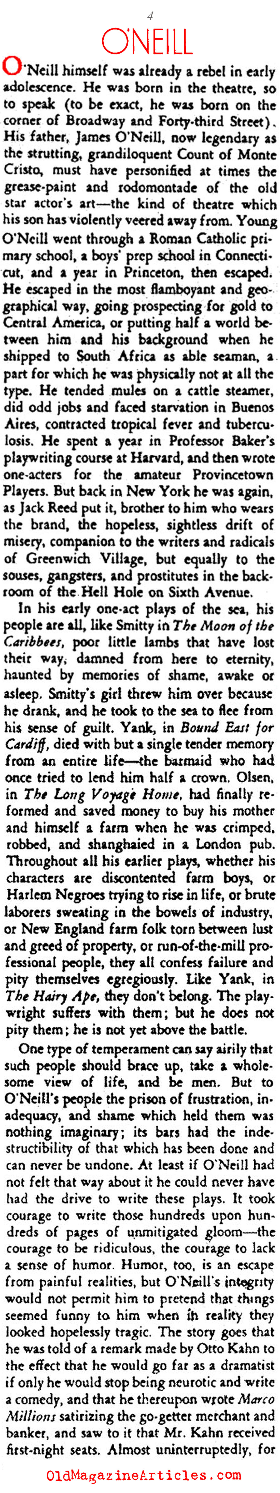 What's Next for Eugene O'Neill? (Stage Magazine, 1935)