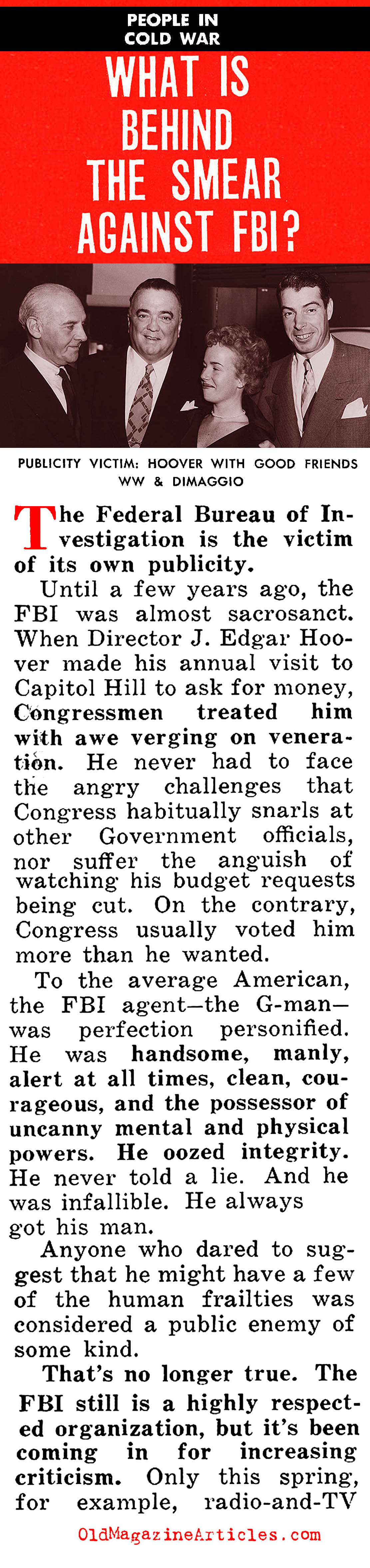 The Damaged Prestige of the FBI (Quick Magazine, 1952)