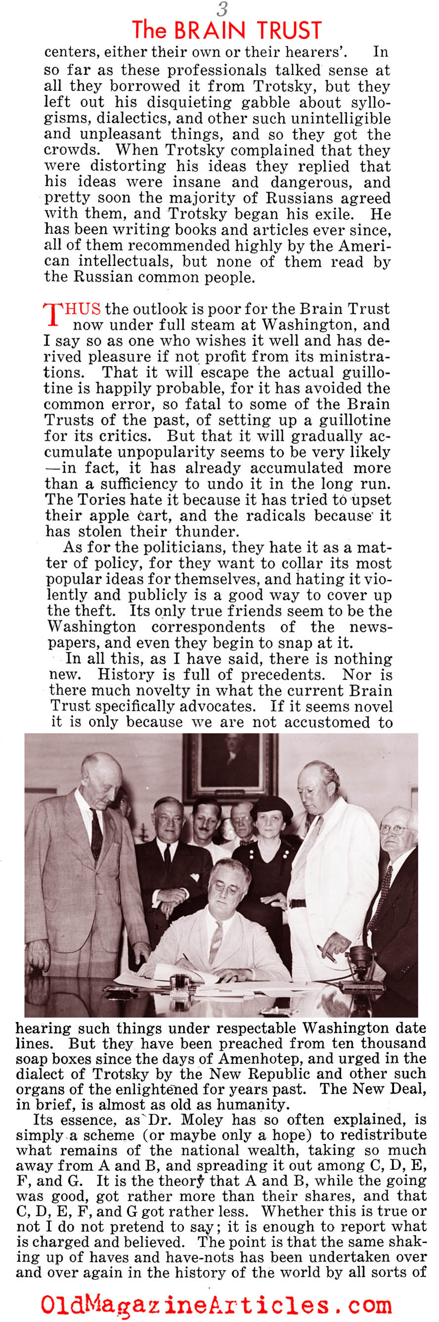 H.L. Mencken on the Brain Trust (Liberty Magazine, 1934)