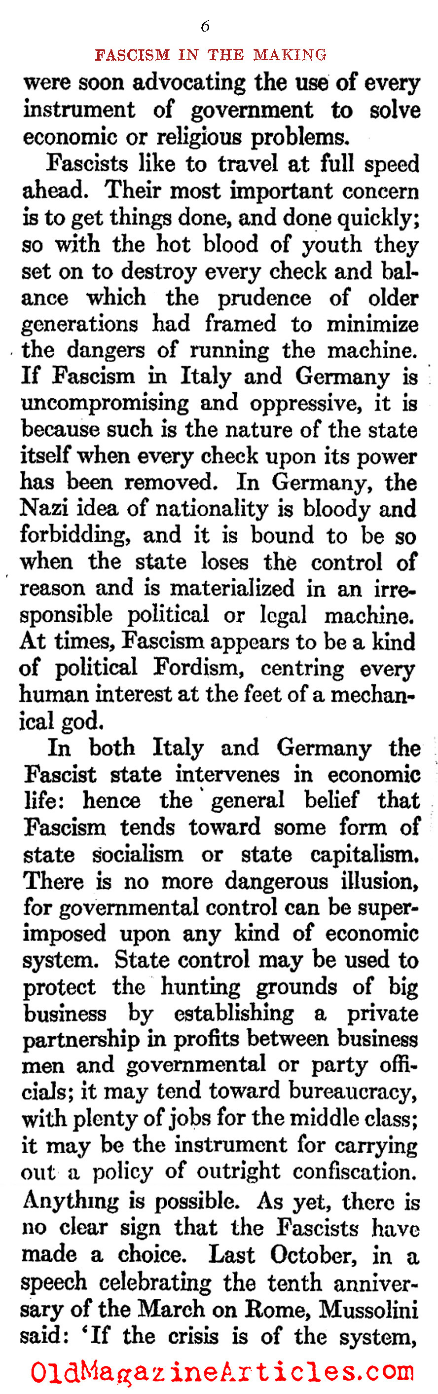 ''The New Deal Was Not Fascist''  (The Atlantic Monthly, 1933)