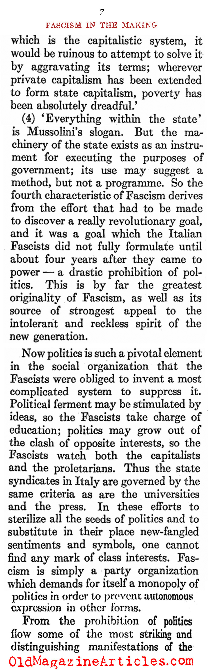 ''The New Deal Was Not Fascist''  (The Atlantic Monthly, 1933)