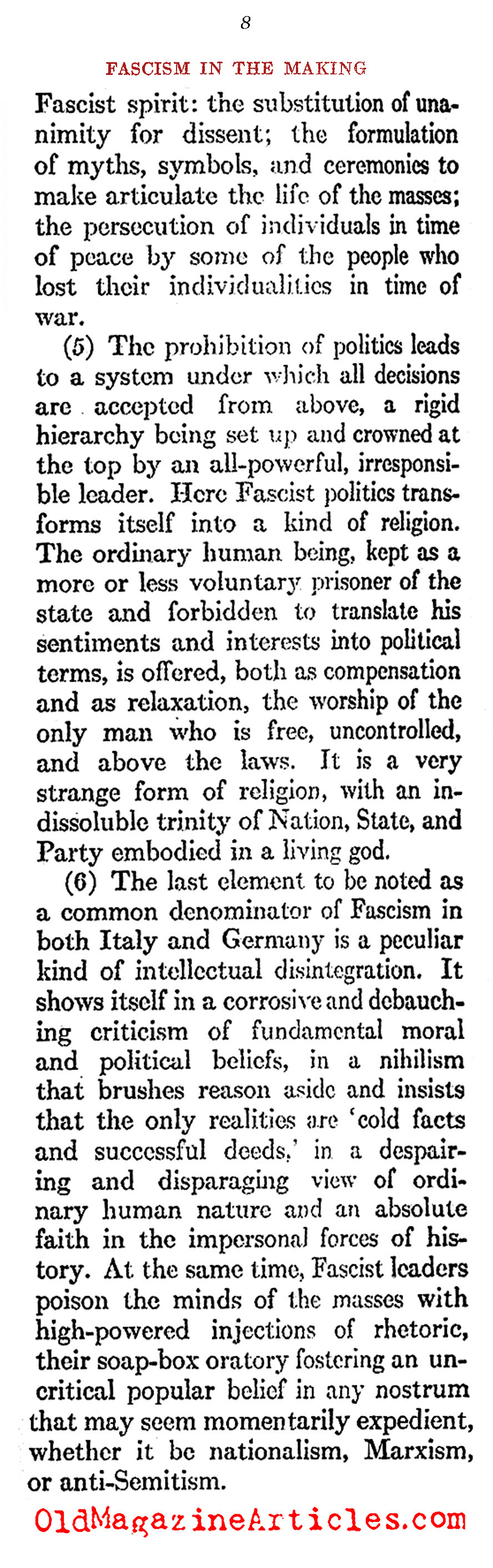 ''The New Deal Was Not Fascist''  (The Atlantic Monthly, 1933)