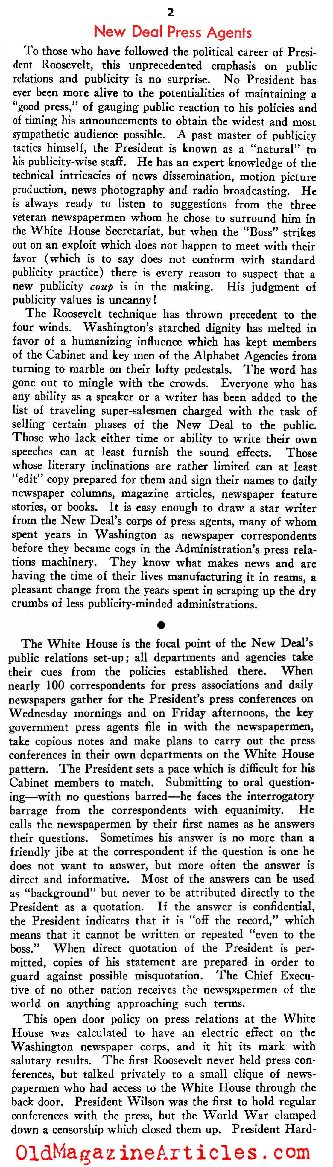 FDR's Publicity Machine (New Outlook Magazine, 1934)