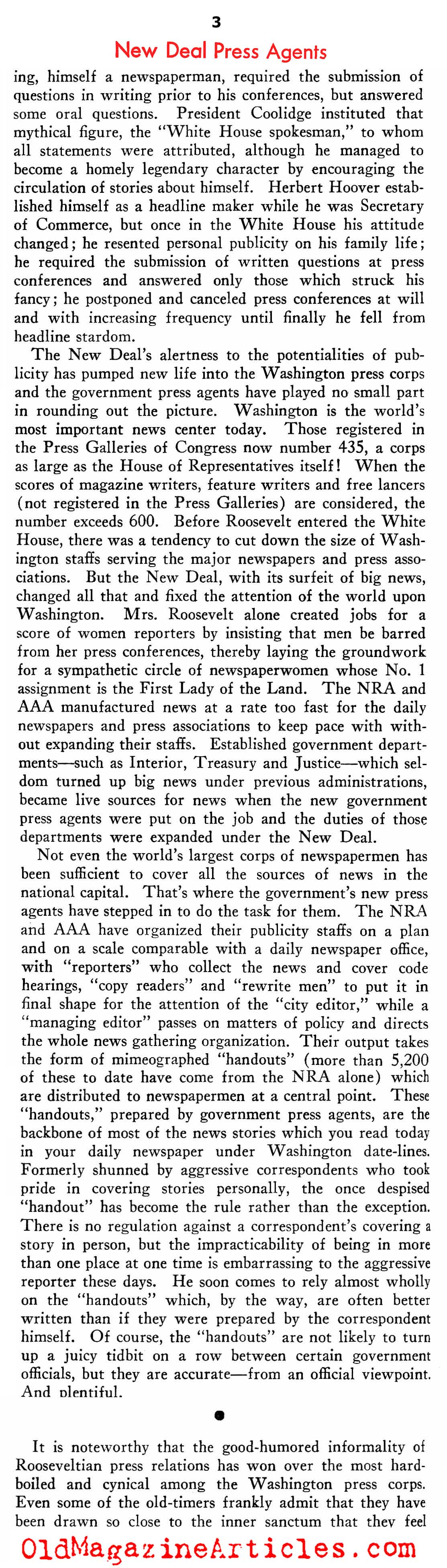 FDR's Publicity Machine (New Outlook Magazine, 1934)