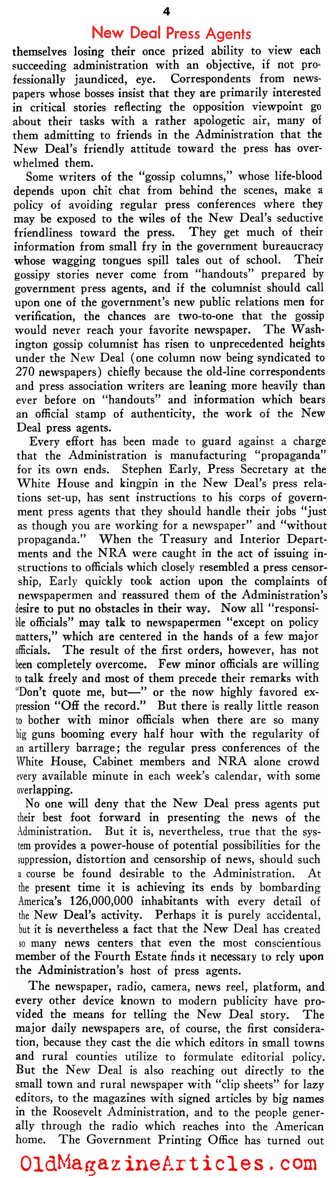 FDR's Publicity Machine (New Outlook Magazine, 1934)