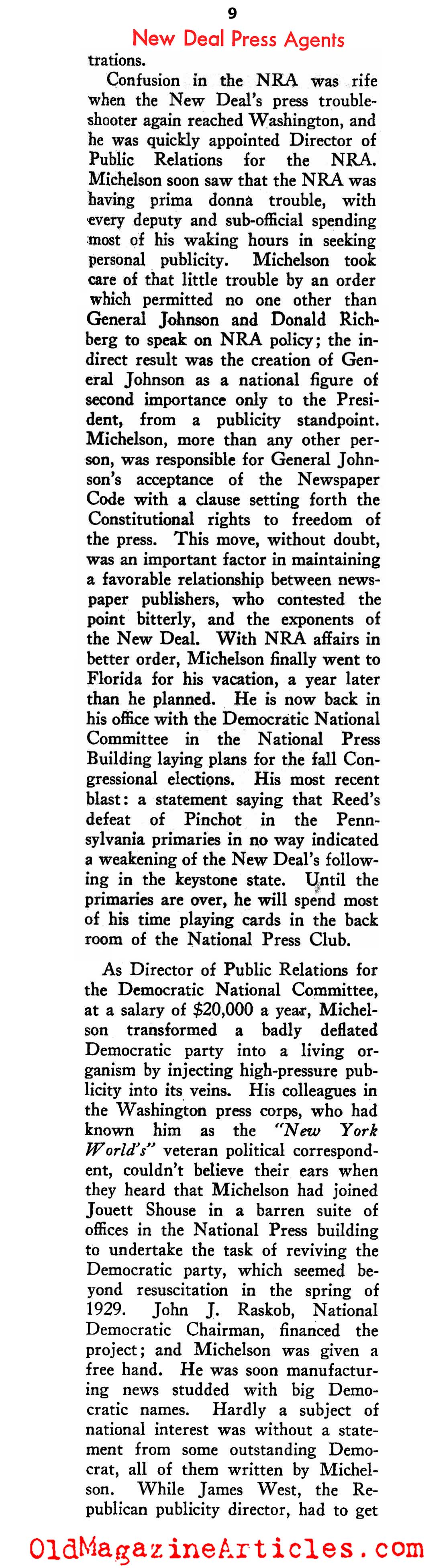 FDR's Publicity Machine (New Outlook Magazine, 1934)