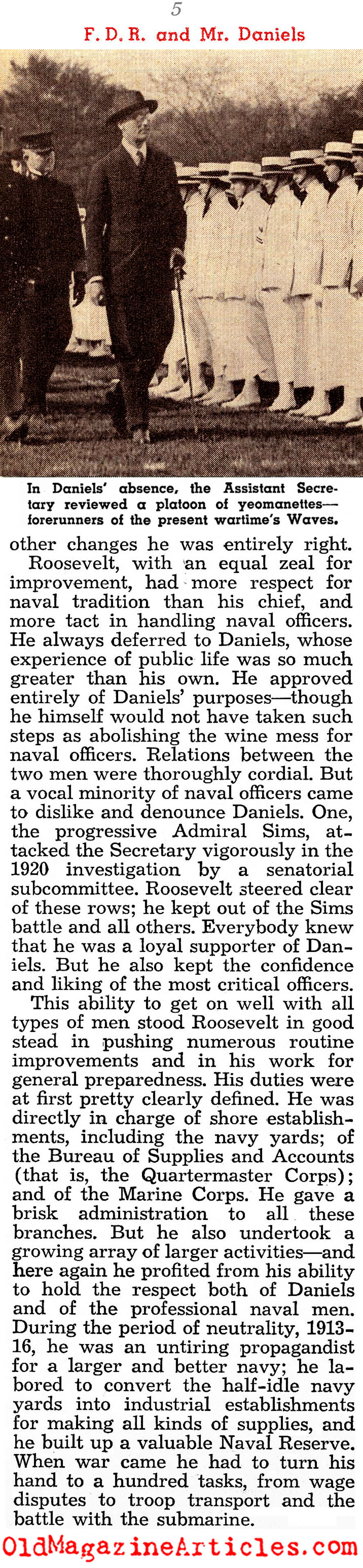 FDR in W.W. I (Liberty Magazine, 1942)