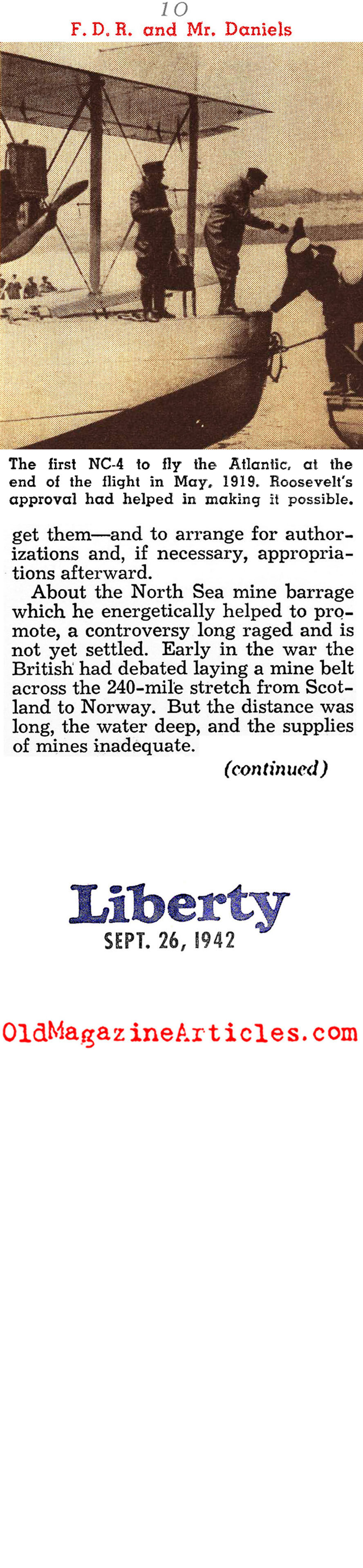 FDR in W.W. I (Liberty Magazine, 1942)