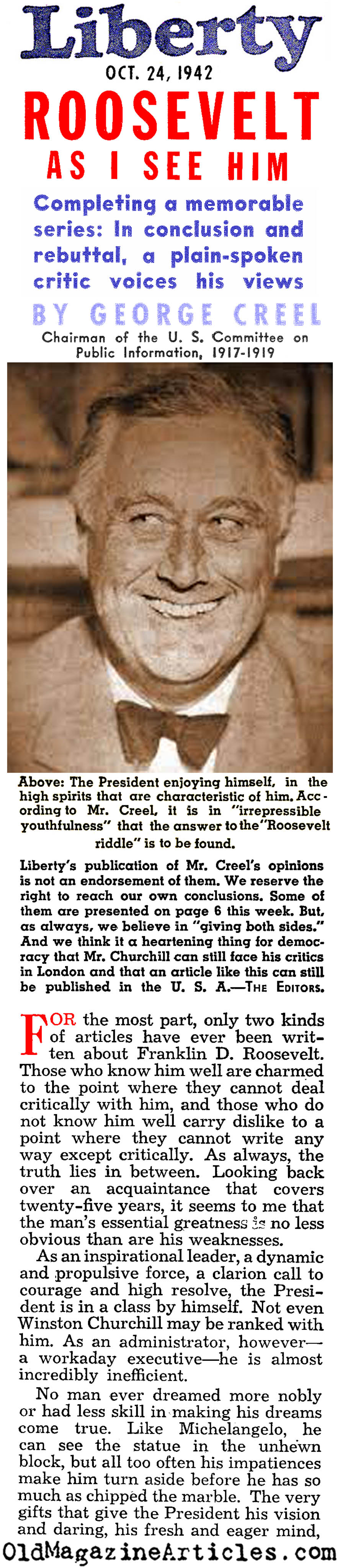 Sticking It to FDR (Liberty Magazine, 1942)