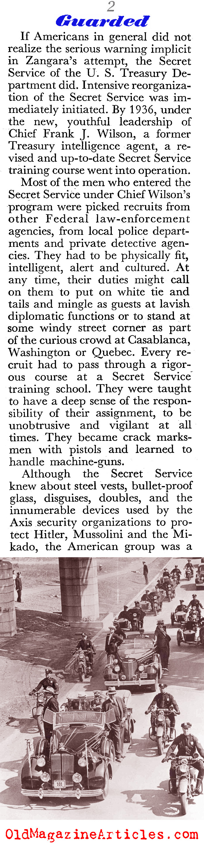 They Protected FDR (Coronet Magazine, 1945)