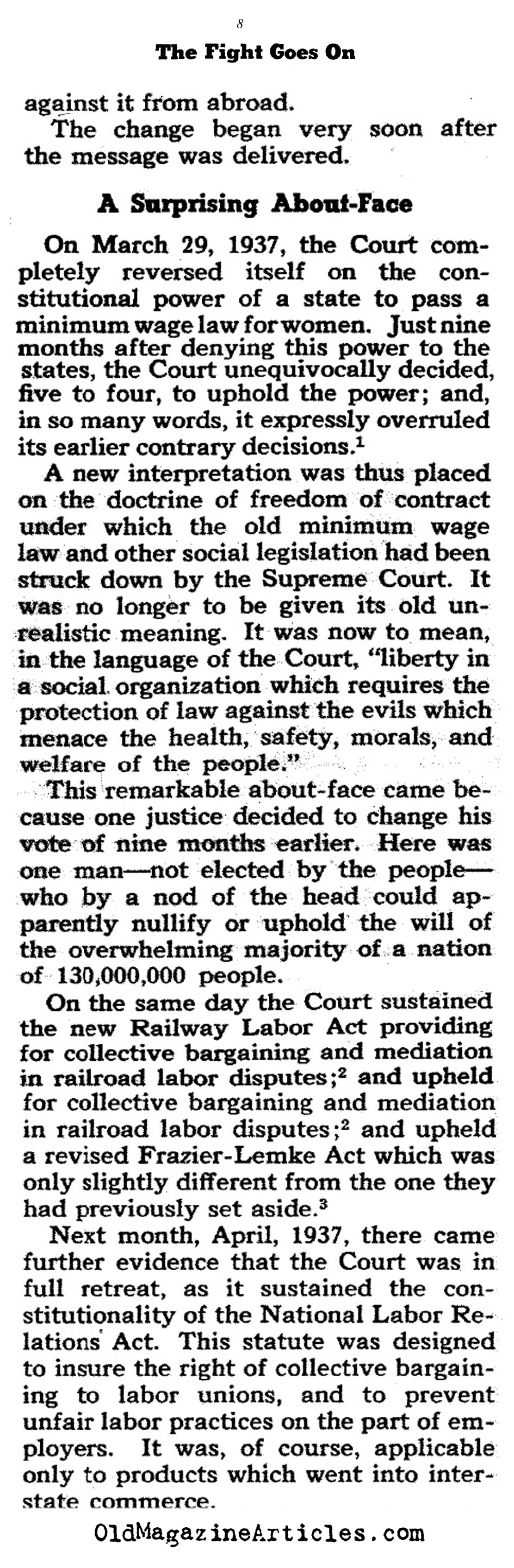 FDR on His Efforts to Pack the Court (Collier's Magazine, 1941)