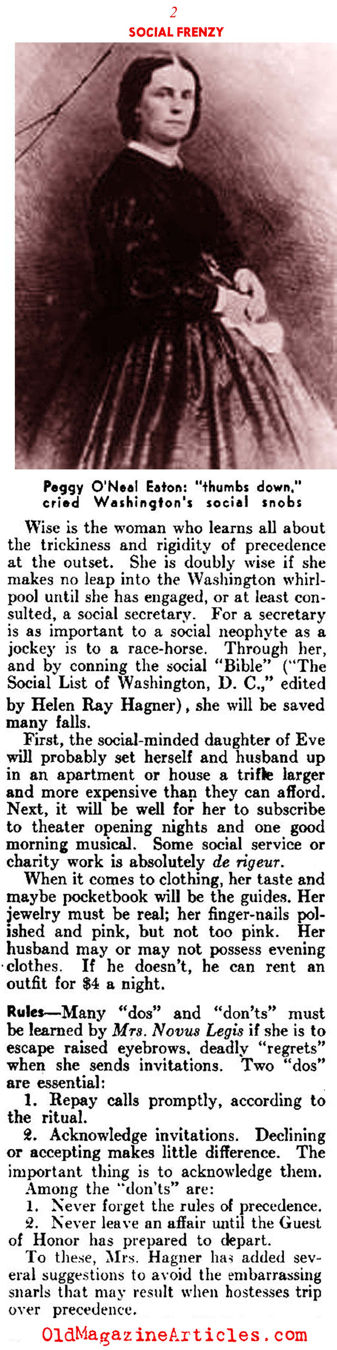Social Washington During the Depression (Literary Digest, 1937)