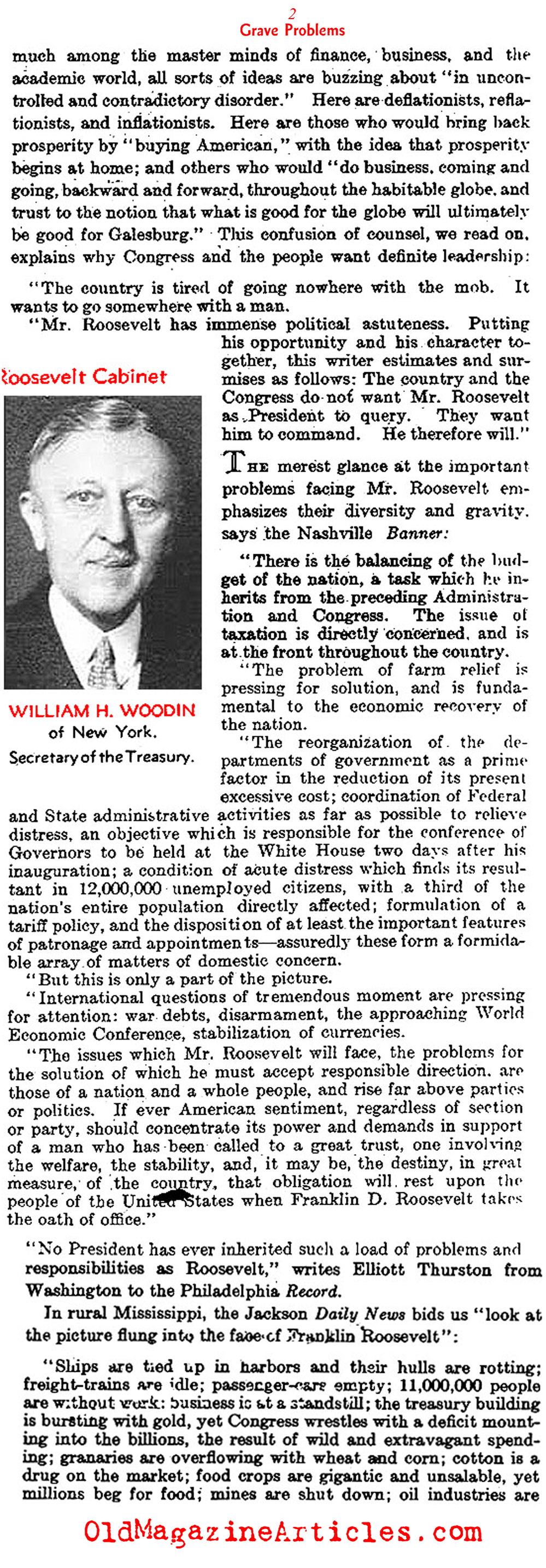 Roosevelt Takes Charge... (The Literary Digest, 1933)