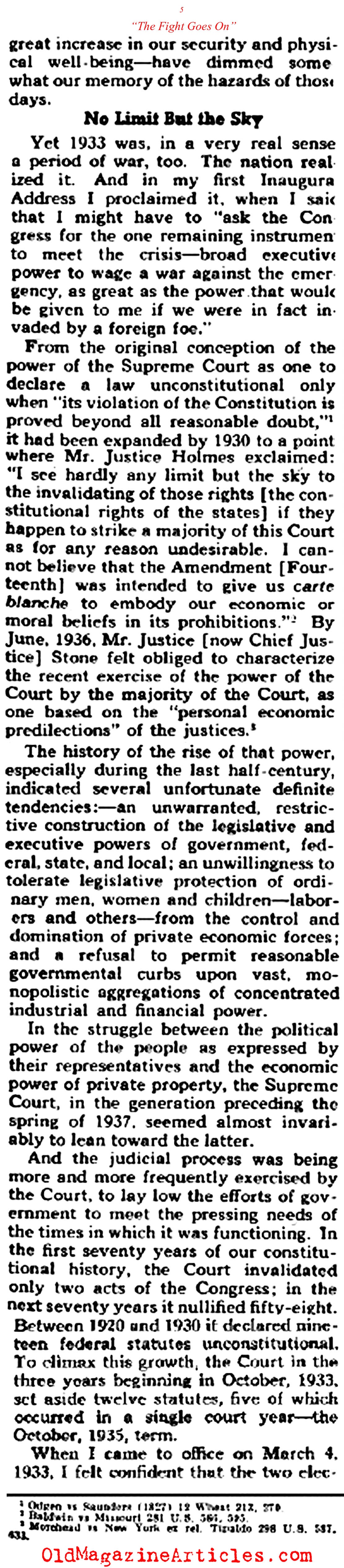 FDR vs. the Men in Black (Collier's Magazine, 1941)