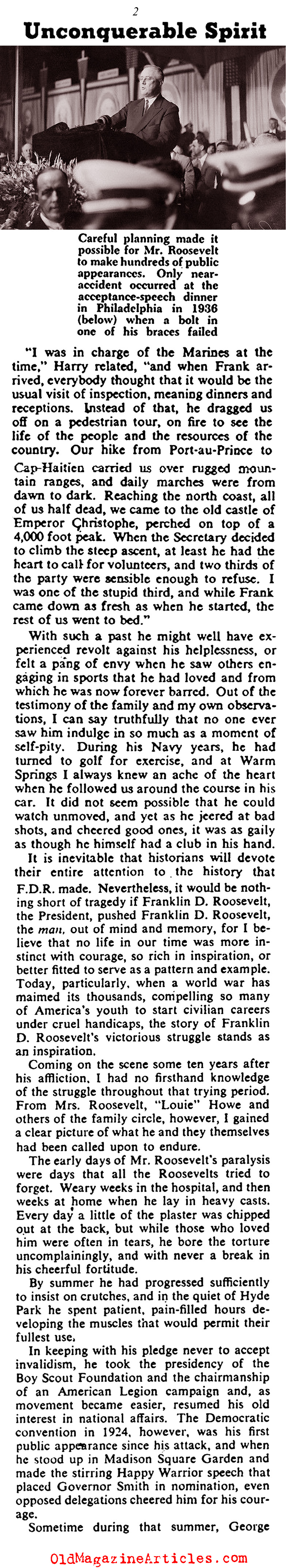 FDR's Doctor Speaks (Collier's Magazine, 1946)