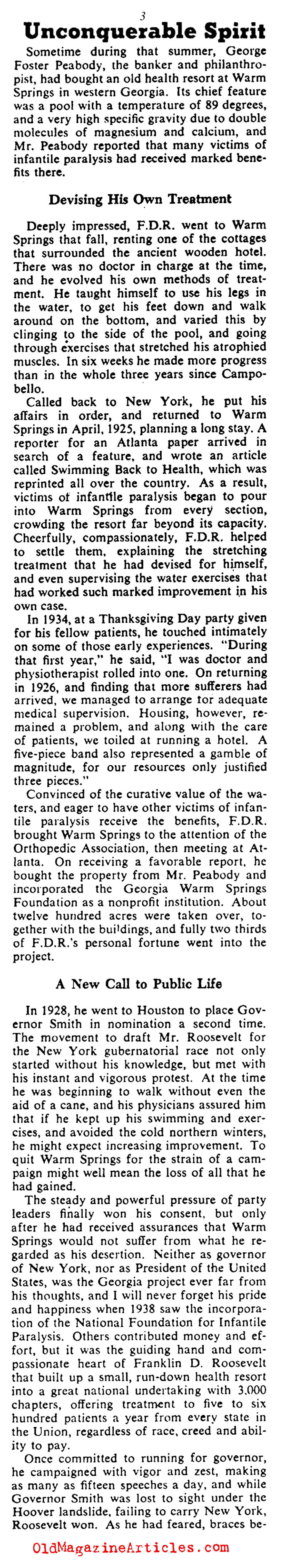 FDR's Doctor Speaks (Collier's Magazine, 1946)