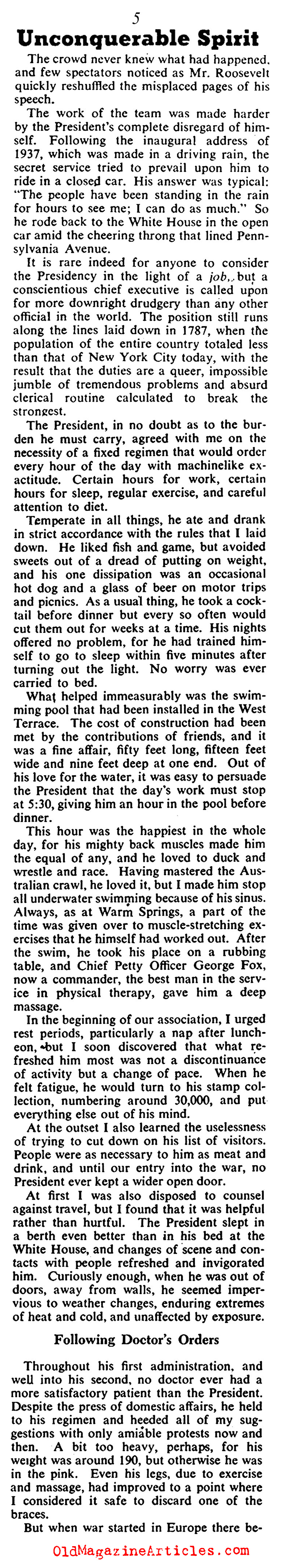 FDR's Doctor Speaks (Collier's Magazine, 1946)