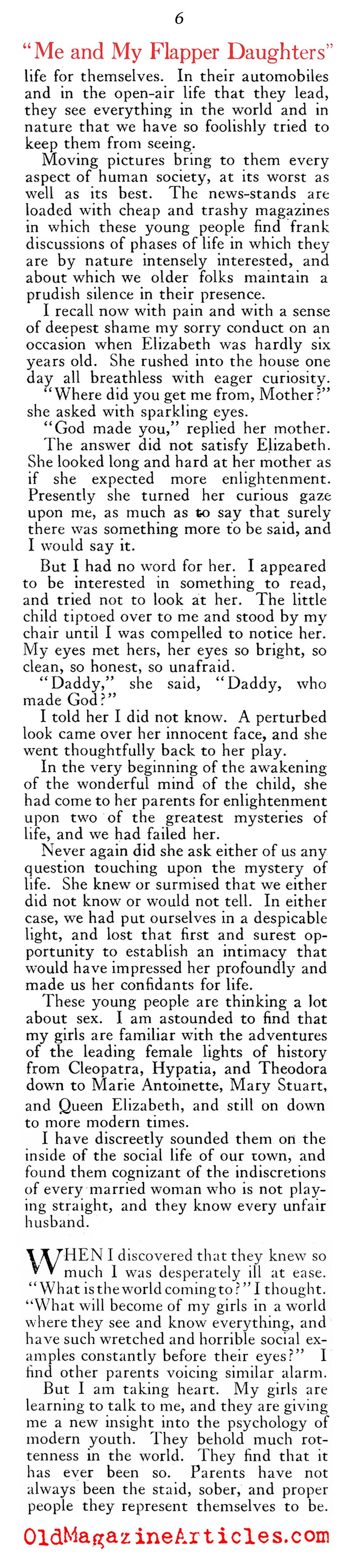 ''Me & My Flapper Daughters'' (American Magazine, 1927)