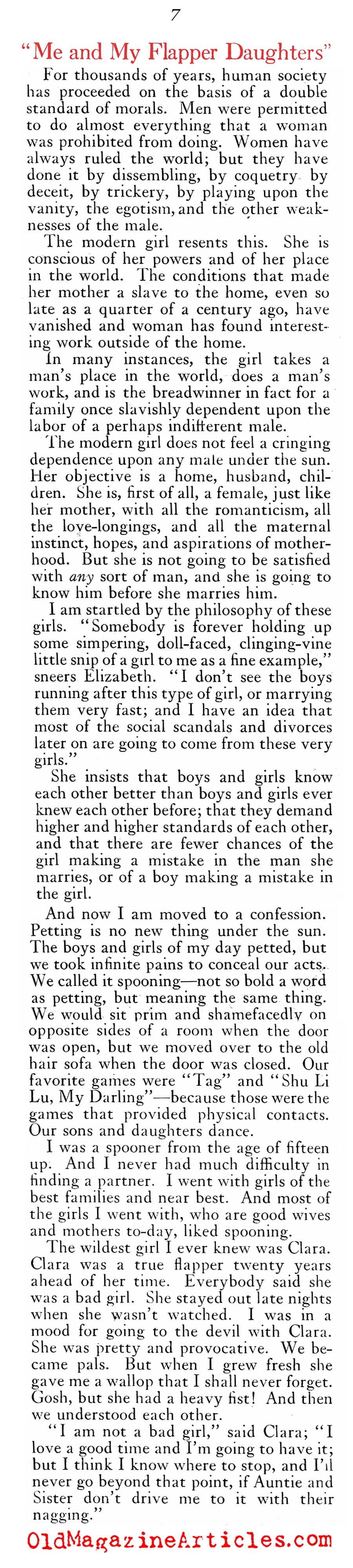 ''Me & My Flapper Daughters'' (American Magazine, 1927)