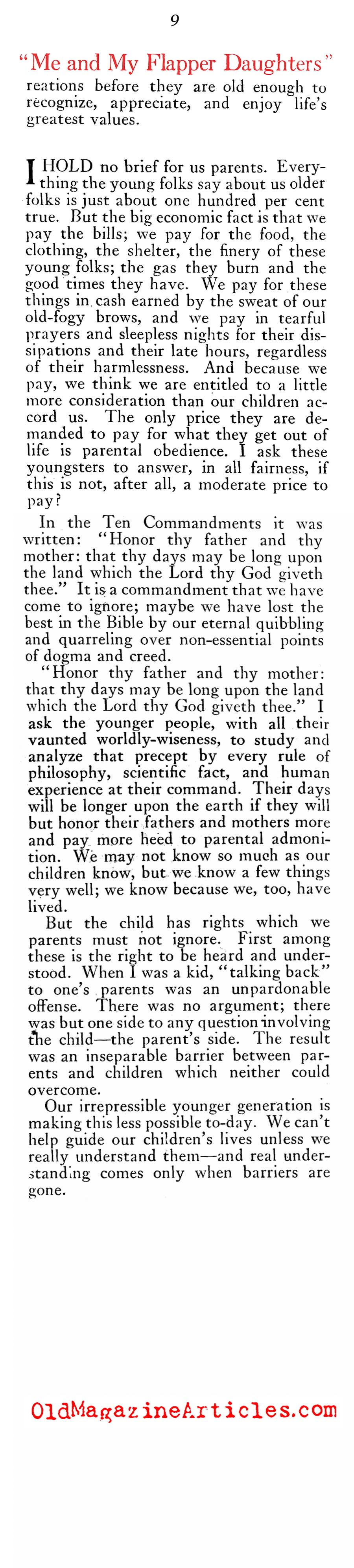 ''Me & My Flapper Daughters'' (American Magazine, 1927)