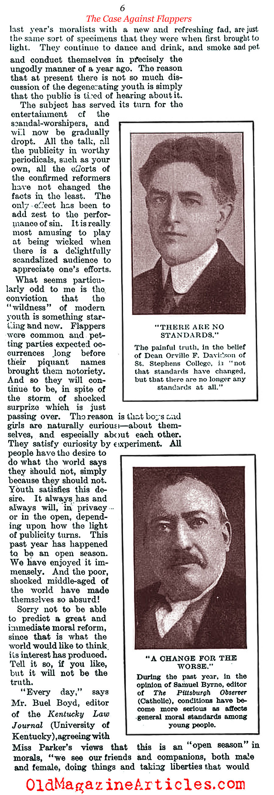 The Case Against Flappers (Literary Digest, 1922)
