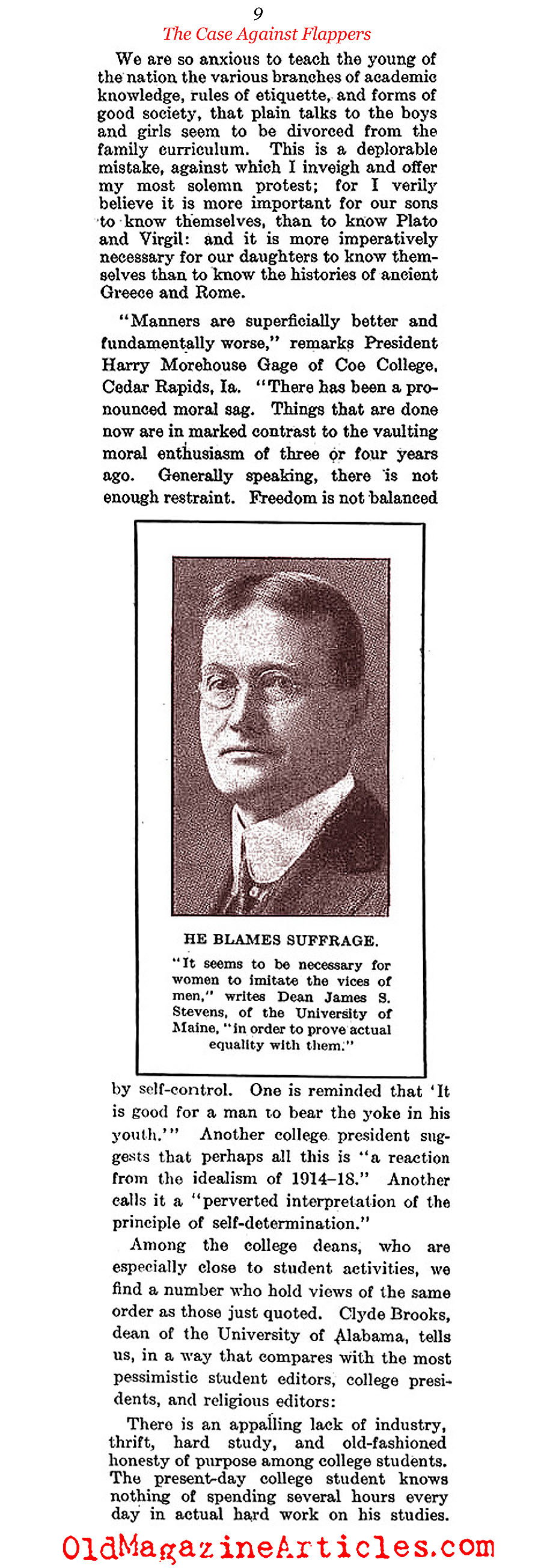 The Case Against Flappers (Literary Digest, 1922)
