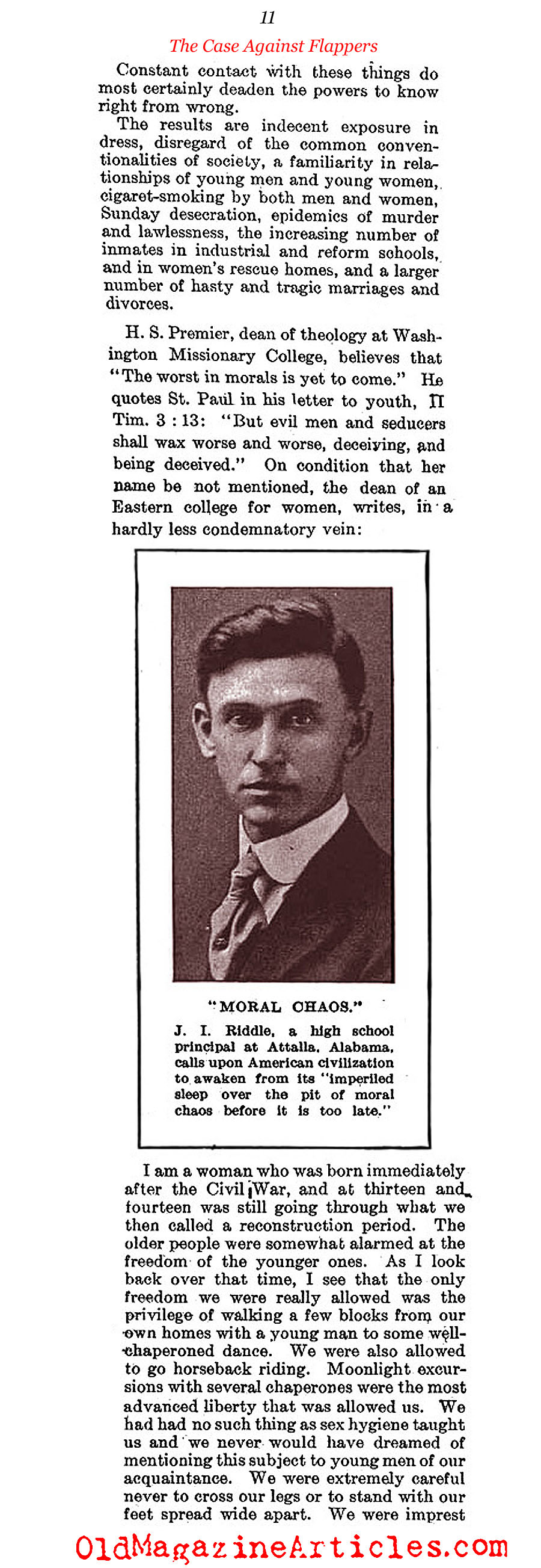 The Case Against Flappers (Literary Digest, 1922)