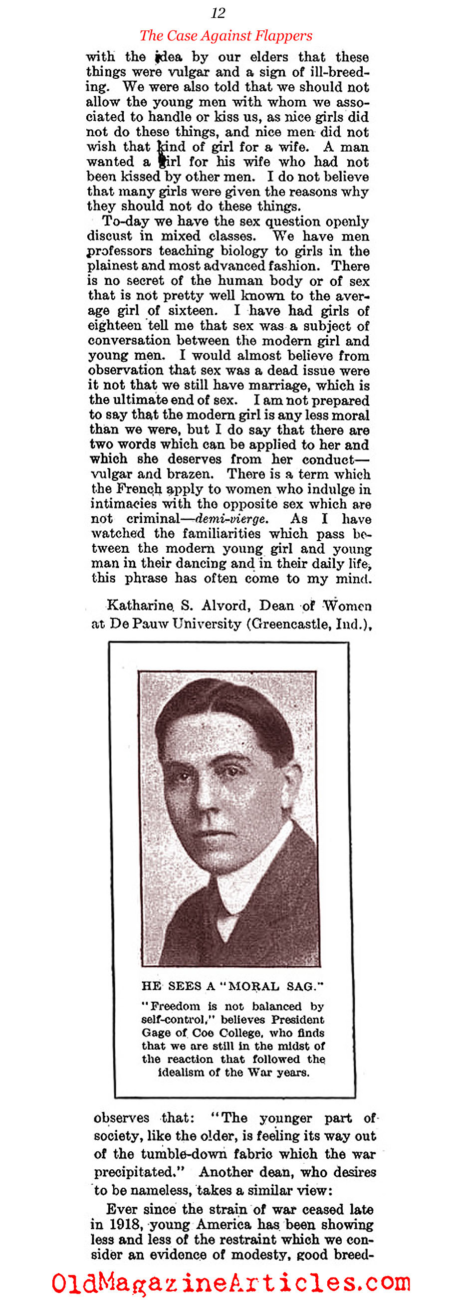 The Case Against Flappers (Literary Digest, 1922)