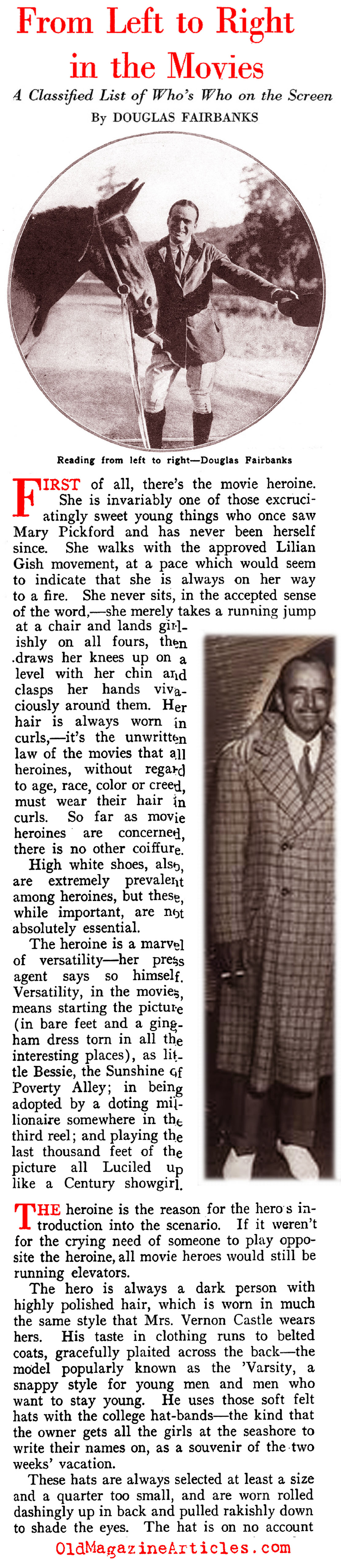 Douglas Fairbanks on Hollywood  (Vanity Fair, 1918)