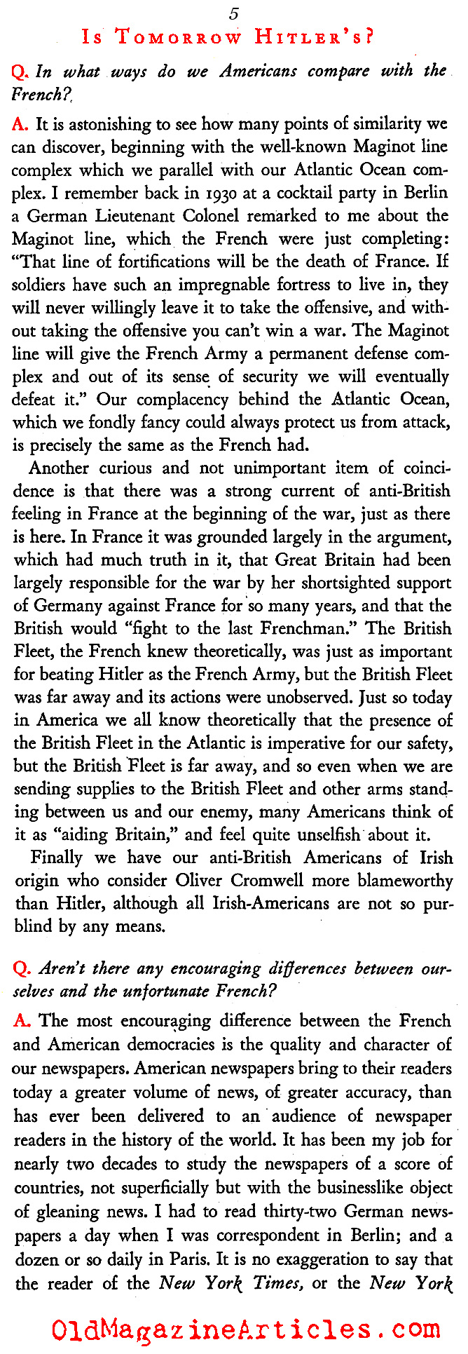 Why France Fell (Omnibooks Magazine, 1942)