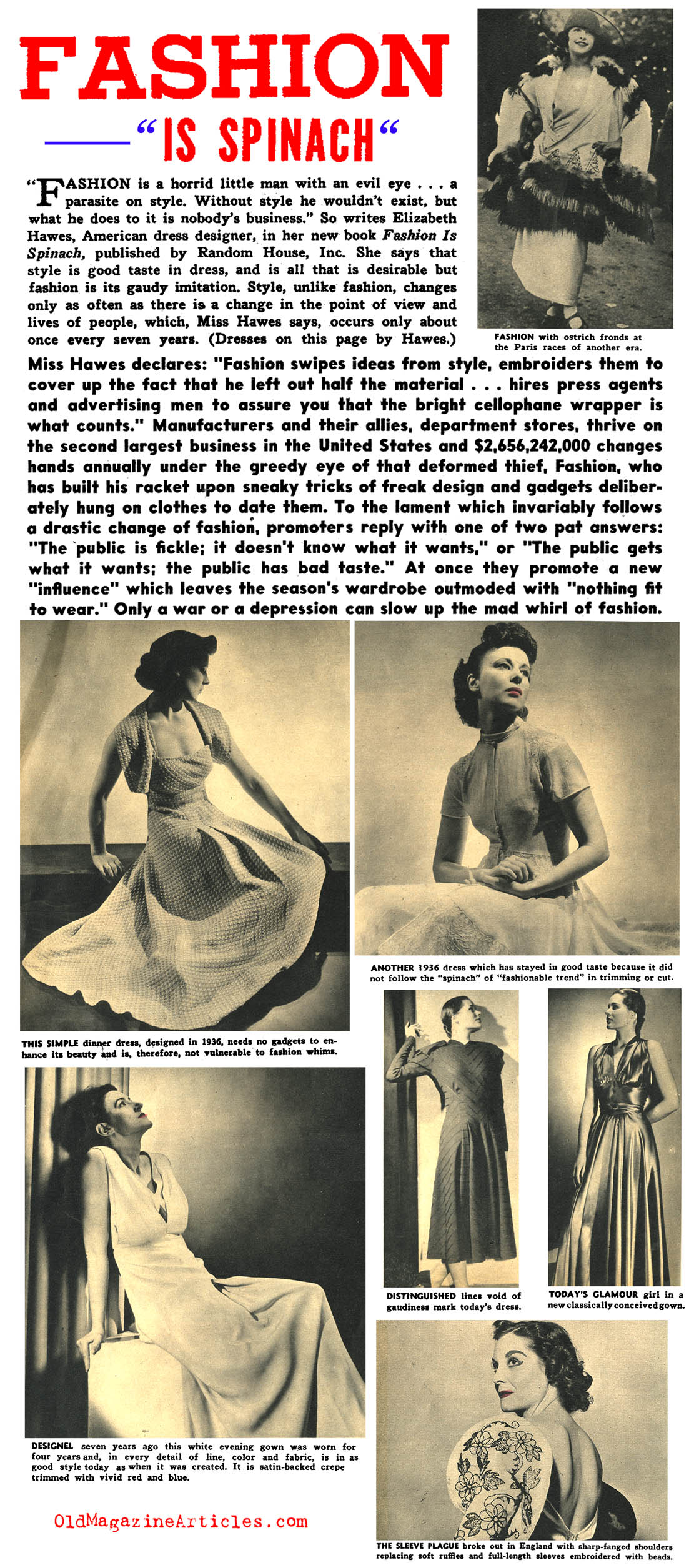 ''Fashion is Spinach'' (Focus Magazine, 1938)