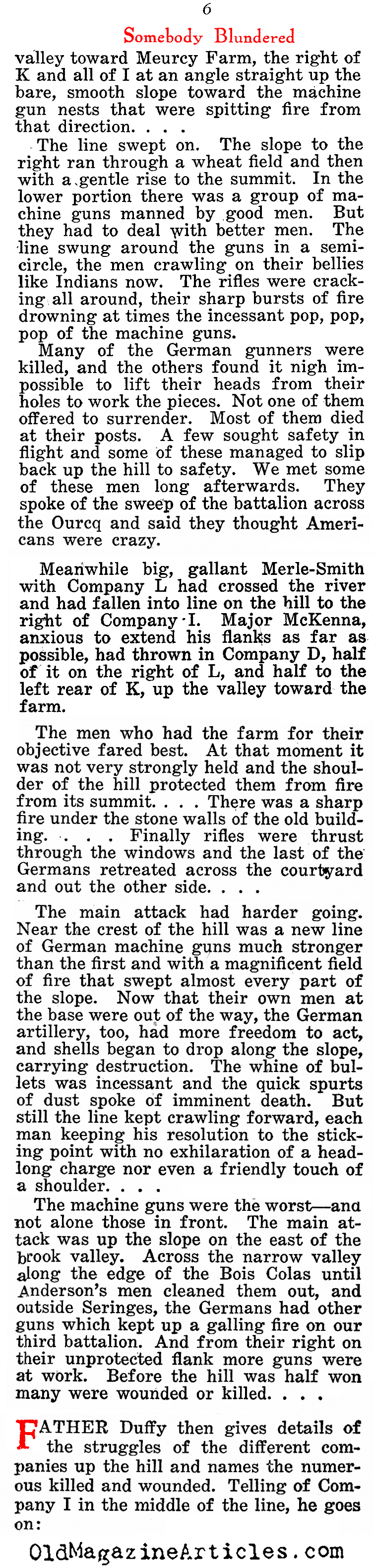 ''Father Duffy Tells What Happened'' (The Home Sector, 1920)