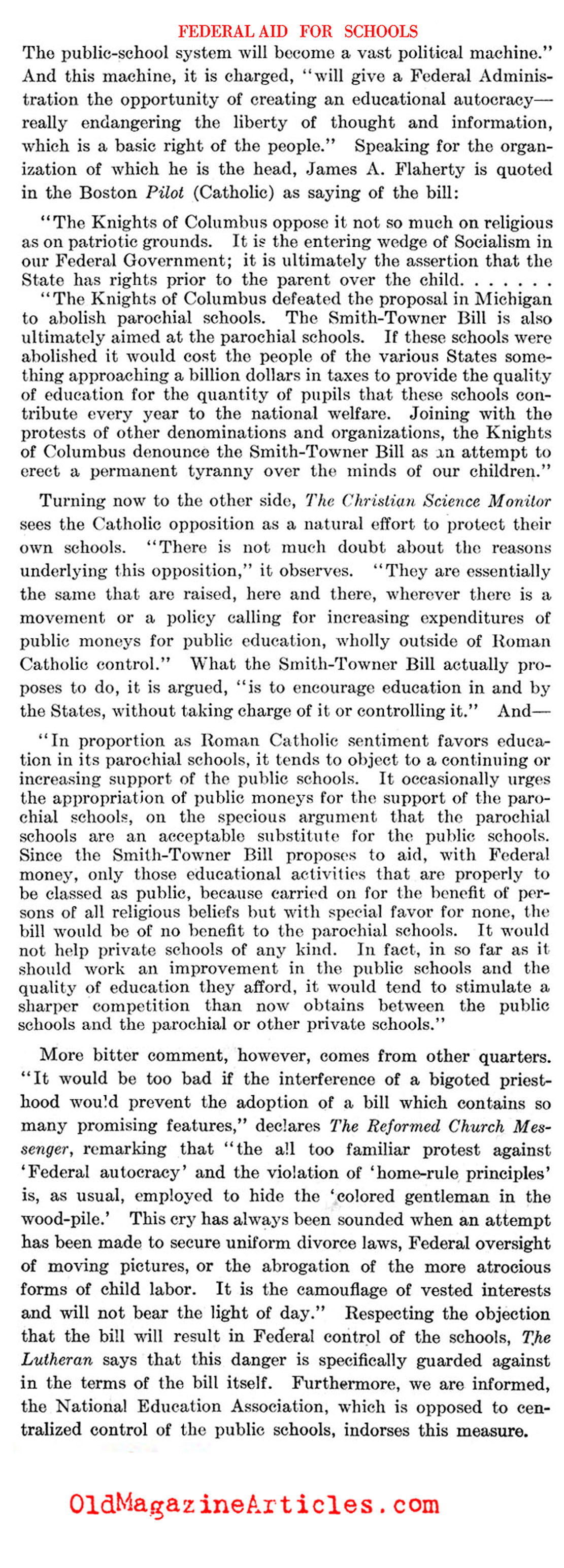 Should the Federal Government Fund Schools <i>at All?</i> (Literary Digest, 1921)