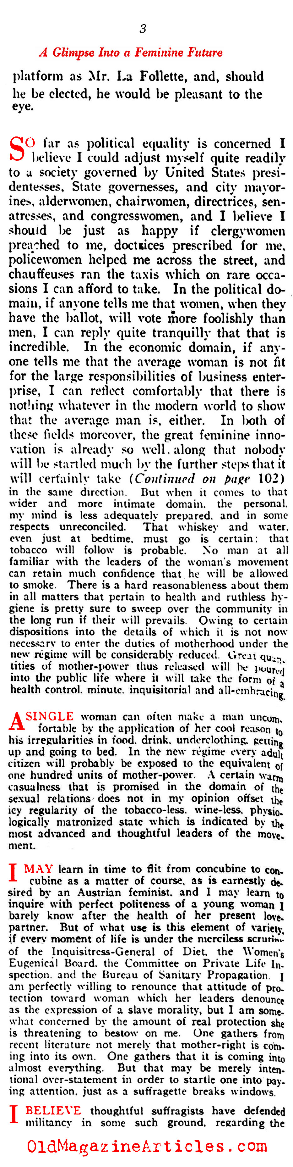 ''When Women Rule''(Vanity Fair, 1918)