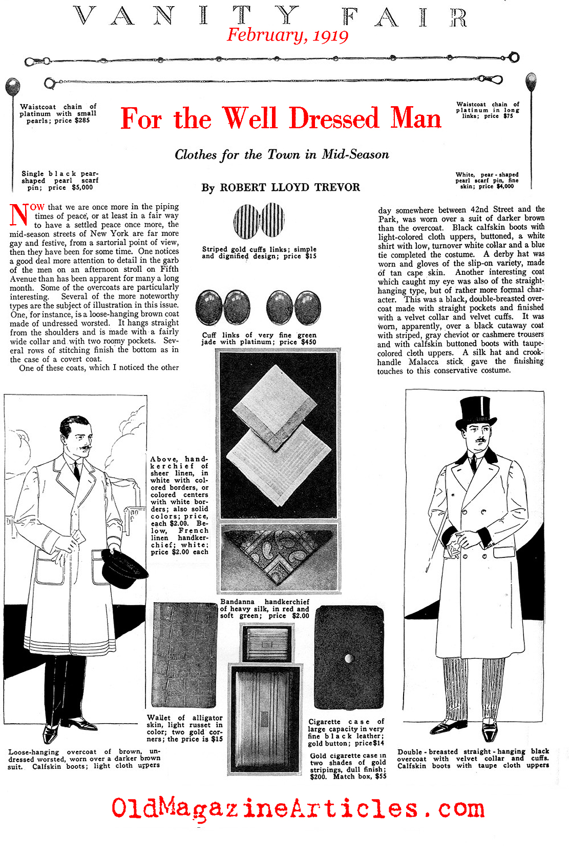 The Well Dressed Man in February (Vanity Fair Magazine, 1919)