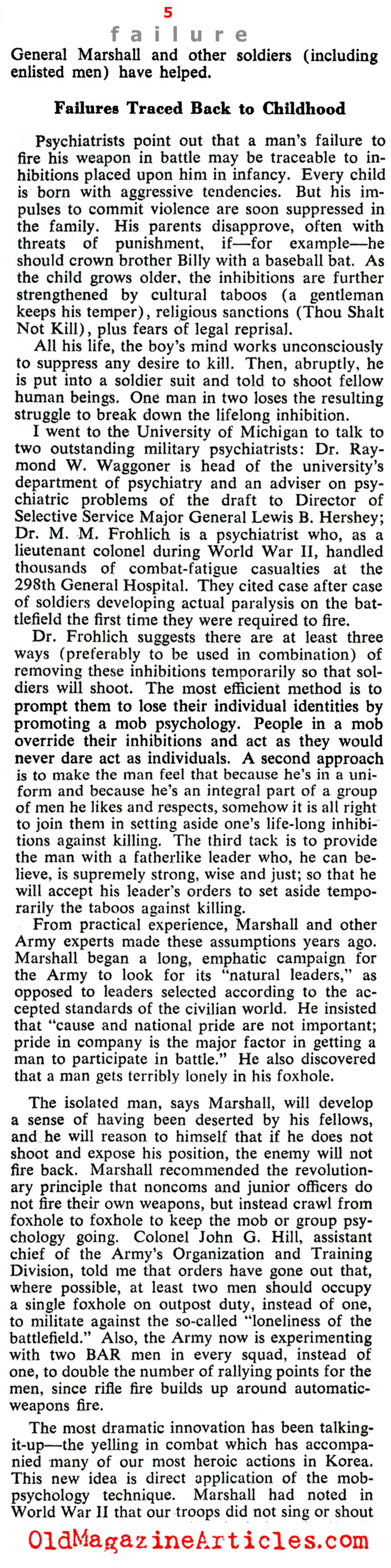 Why Only Half Our Soldiers Fire Their Rifles (Collier's Magazine, 1952)
