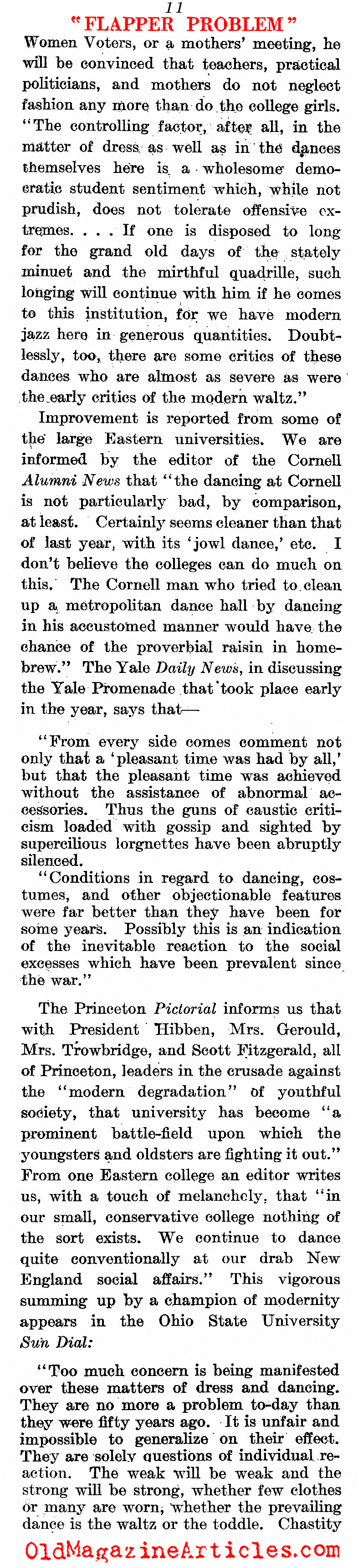 The Flapper Debate (Literary Digest, 1921)