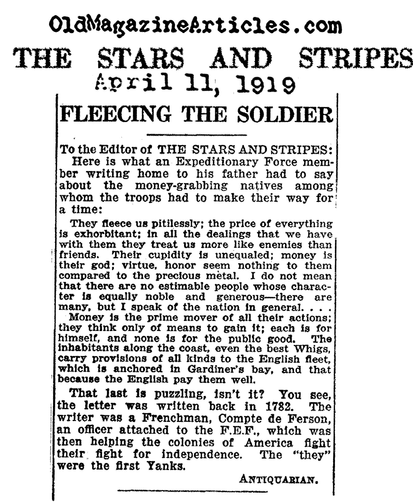 The Fleecing of Liberators  (The Stars and Stripes, 1919)