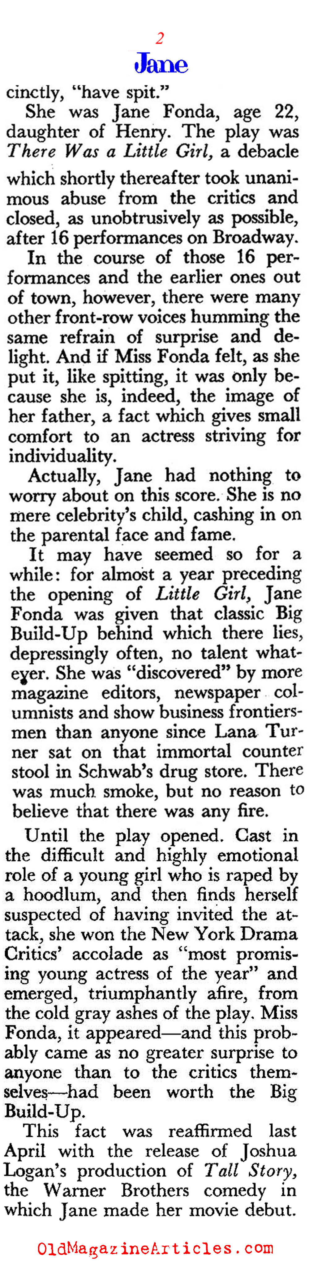 Jane Fonda (Pageant Magazine, 1960)