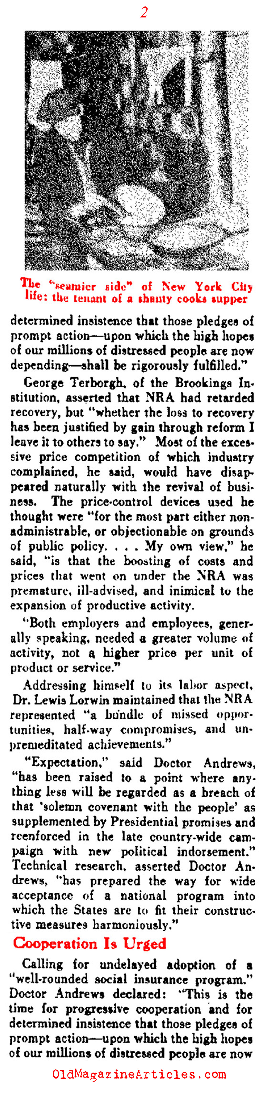 The Forgotten Men and the NRA (Literary Digest, 1935)