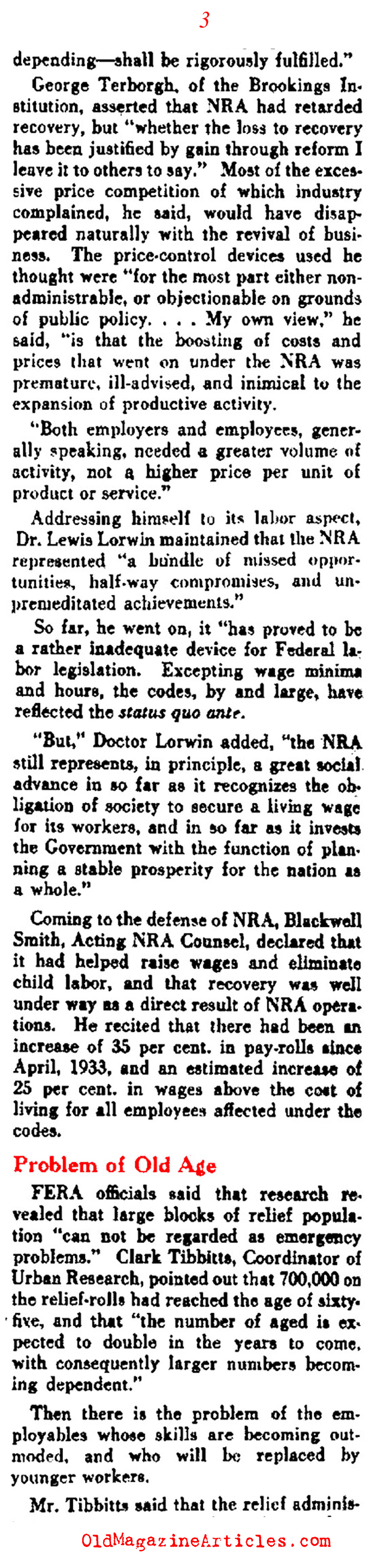 The Forgotten Men and the NRA (Literary Digest, 1935)