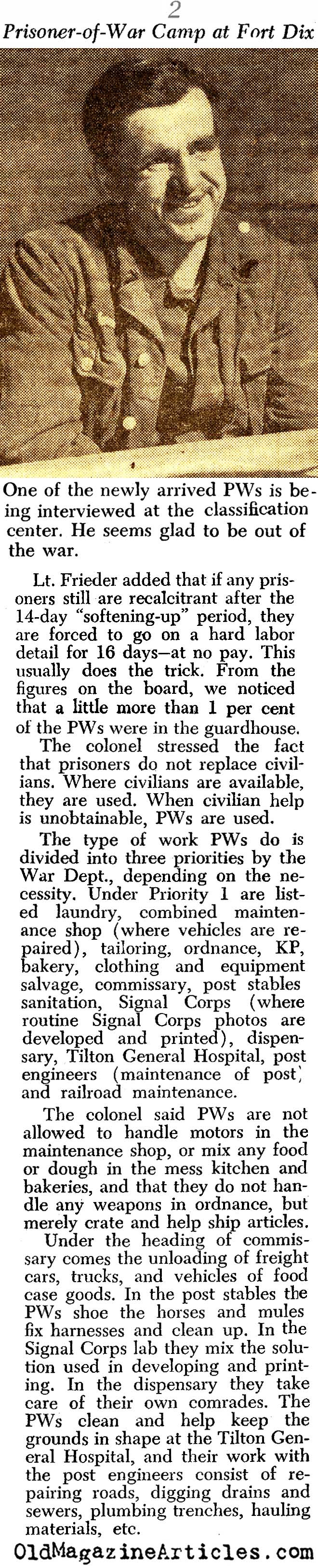 POWs at Fort Dix (PM Tabloid, 1945)