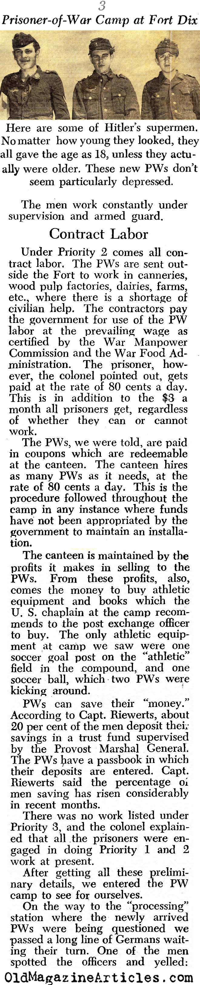 POWs at Fort Dix (PM Tabloid, 1945)