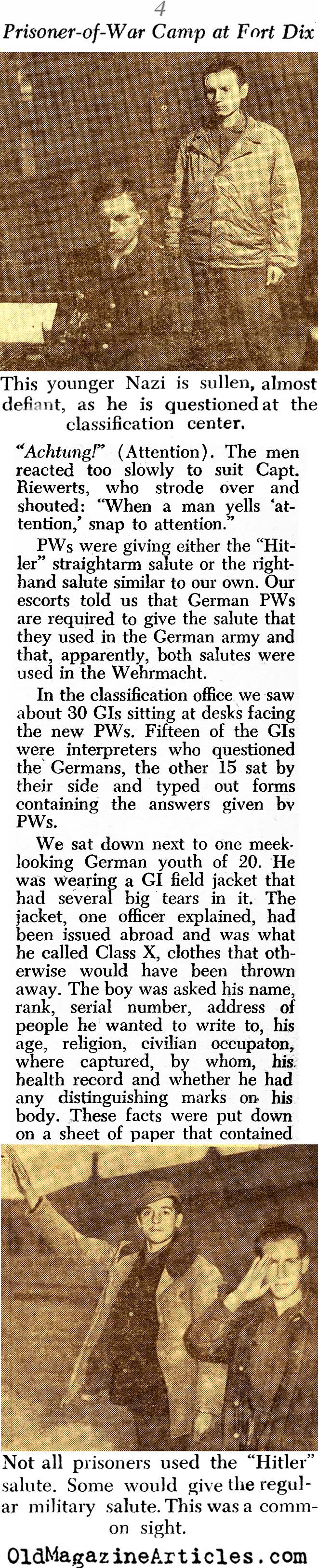 POWs at Fort Dix (PM Tabloid, 1945)