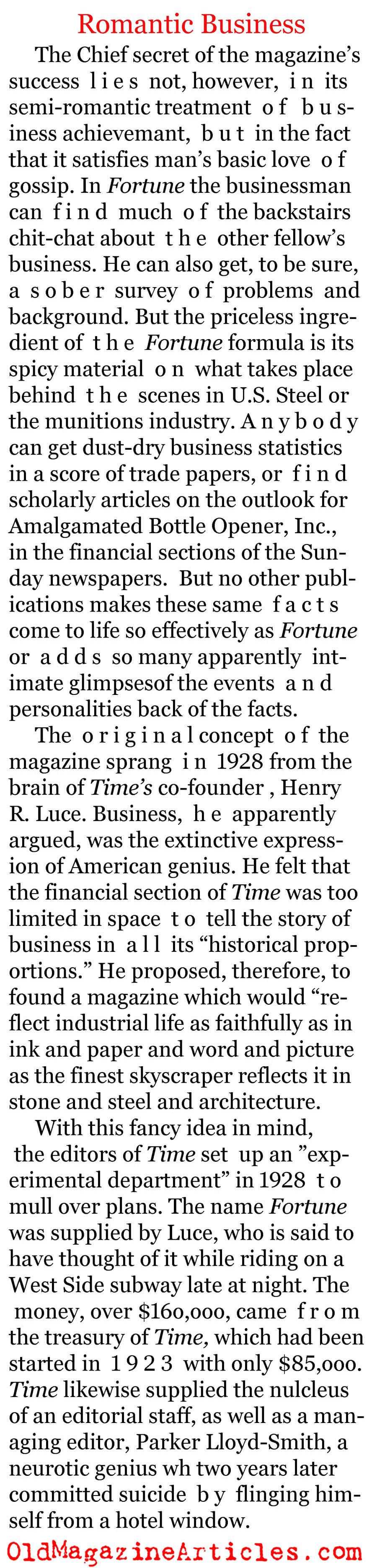 <i>Fortune</i> (Scribner's Magazine, 1938)