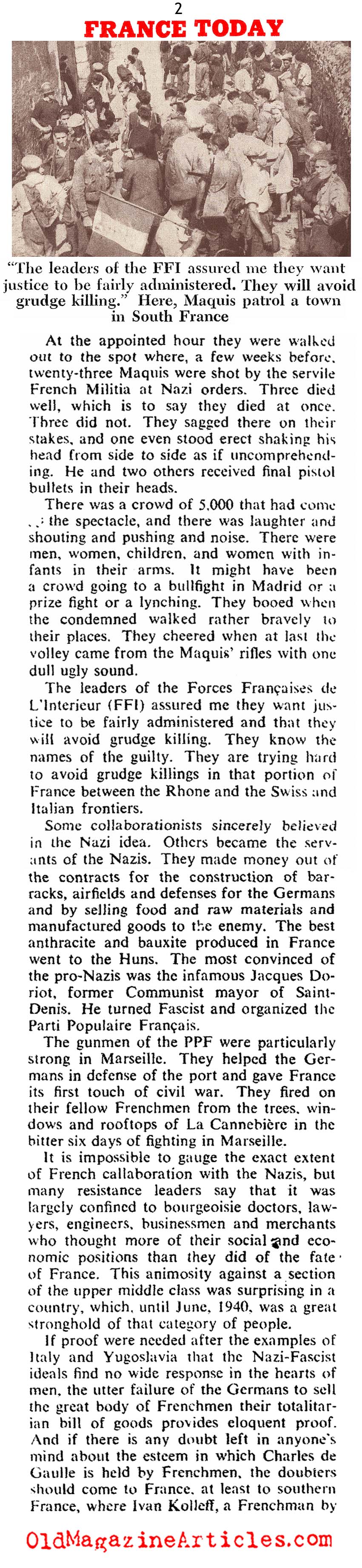 The Execution of French Traitors (Collier's Magazine, 1944)