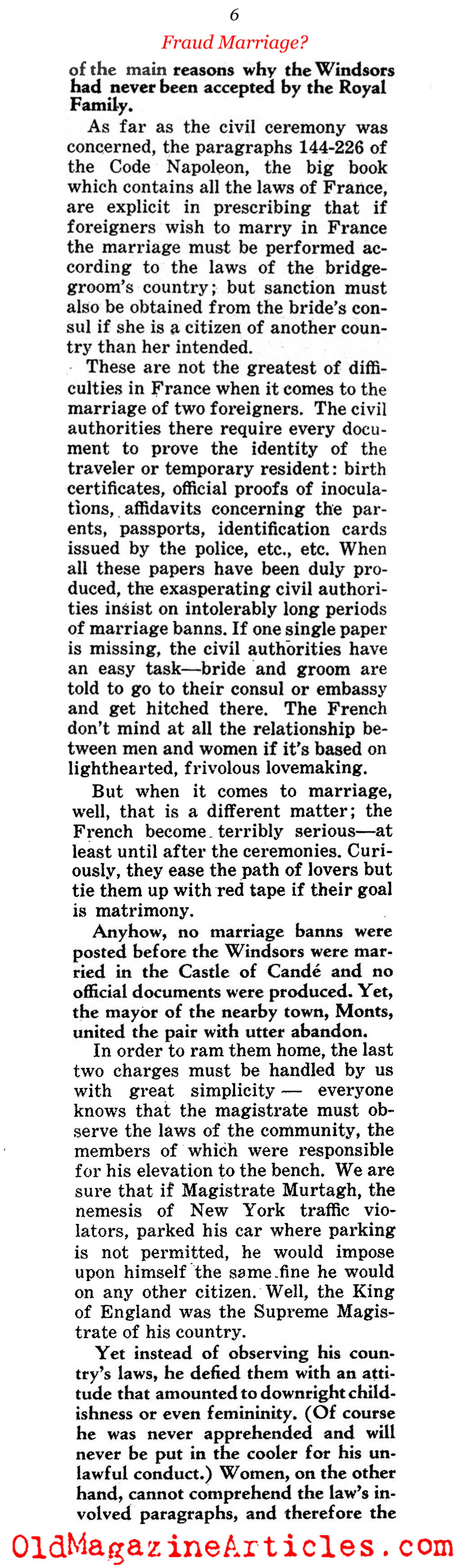 Was The Windsor Marriage Legal? (Confidential Magazine, 1954)