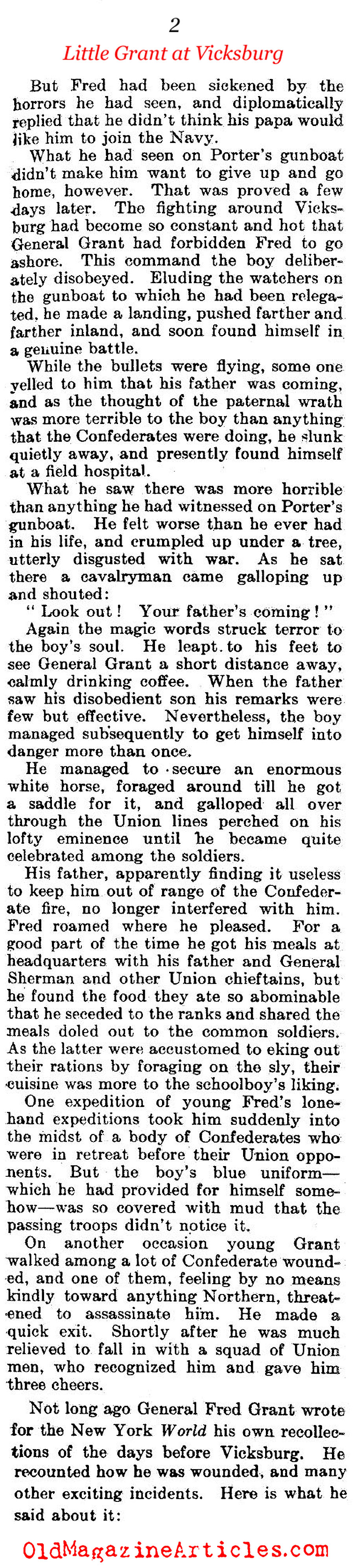 The Boy at Vicksburg (Literary Digest, 1912)