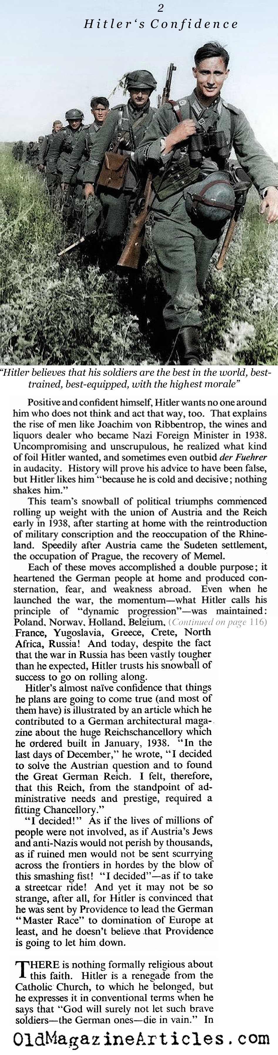 ''Why Hitler Thinks He'll Win'' (The American Magazine, 1942)