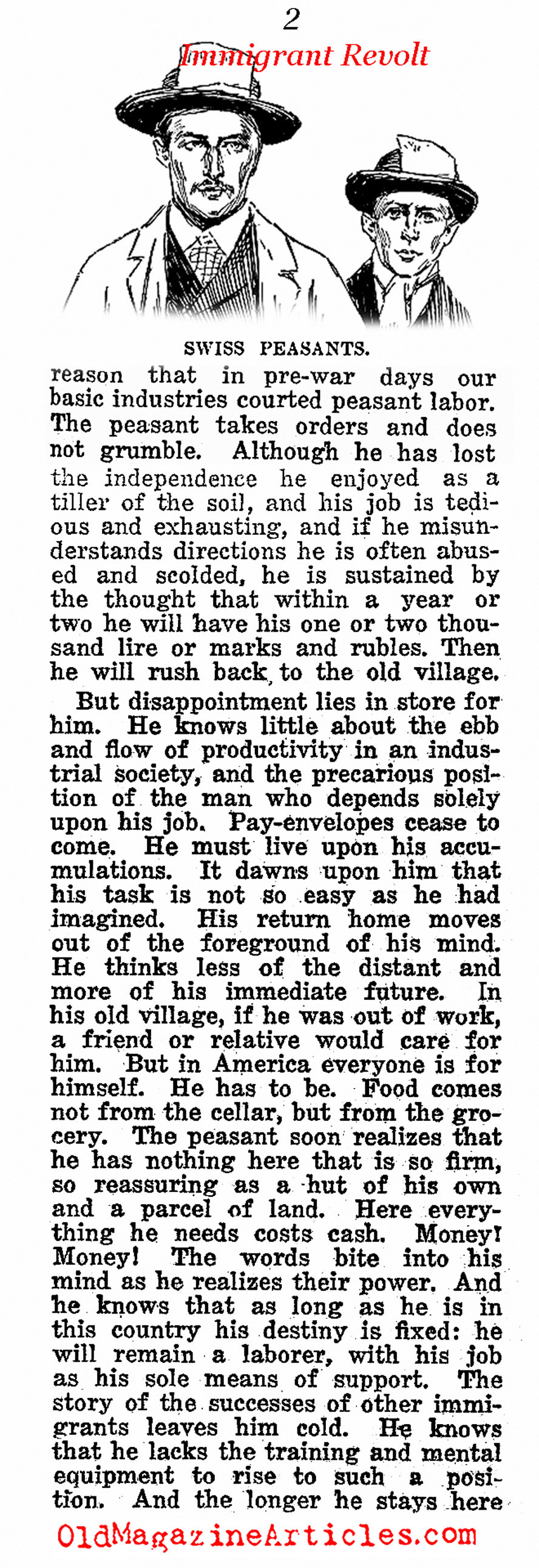 Free Enterprise And The Assimilation of Immigrants (Readers Digest, 1923)